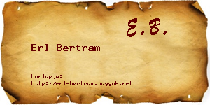 Erl Bertram névjegykártya